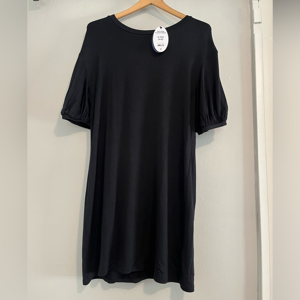 NWT Scoop black balloon sleeve dress. Size Small 4-6. Tags on - never worn.